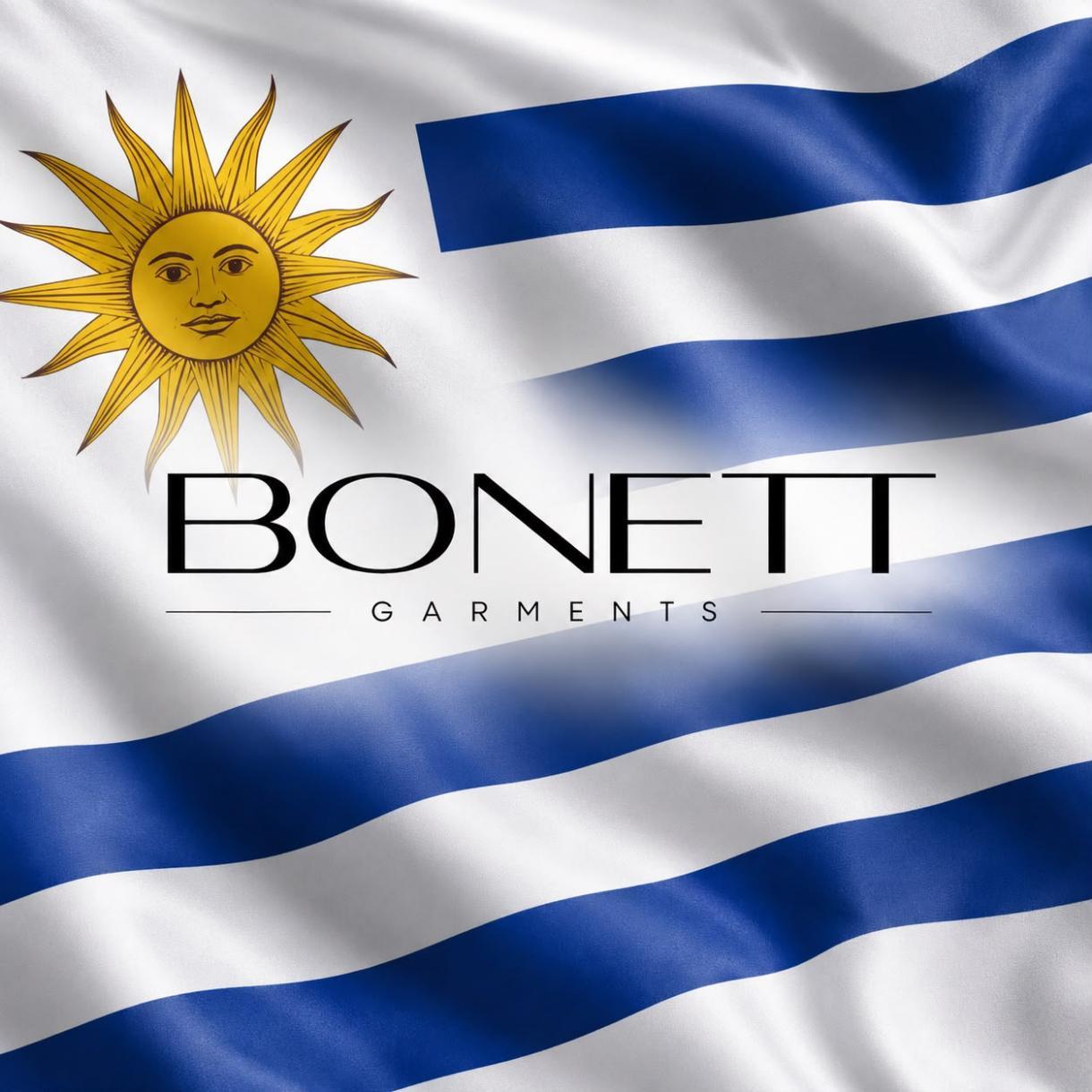 Bandera de Uruguay con la marca Bonett Garments